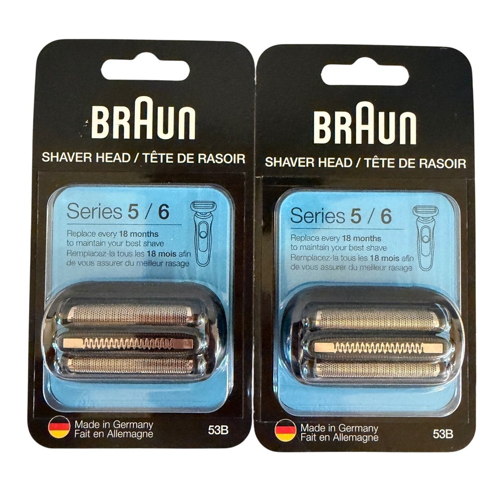2 Pack Braun Series 5 6 Shaver Head Replacement Cassette 53B Black Made Germany